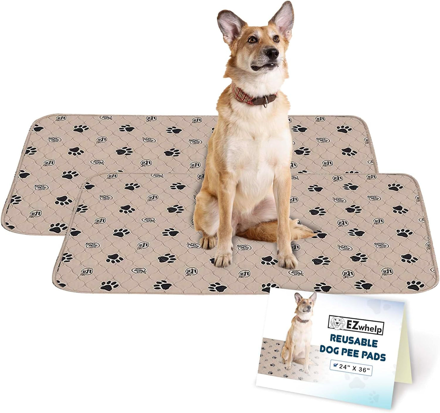 2-Pack Reusable Dog Pee Pads - Washable Waterproof