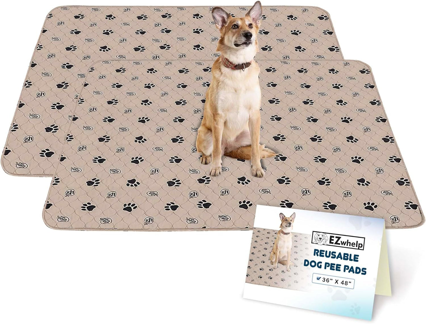 2-Pack Reusable Dog Pee Pads - Washable Waterproof